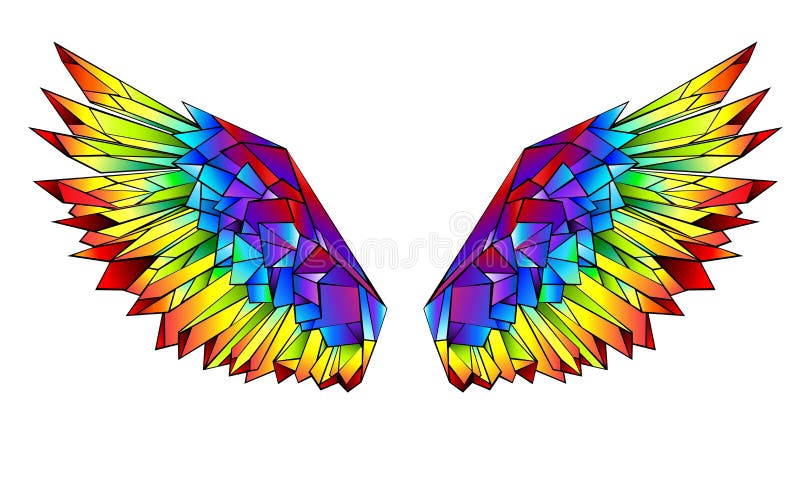 在白色背景的彩虹多角形翼向量例证 插画包括有快乐 颜色 图象 公开承认 艺术家 飞行 在白色背景的彩虹多角形翼向量例证 插画包括有快乐 颜色 图象 公开承认 艺术家 飞行