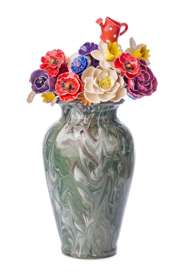 在花瓶的陶瓷装饰花花束库存图片 图片包括有邀请 五颜六色 华丽 庆祝 响铃 礼品 本质