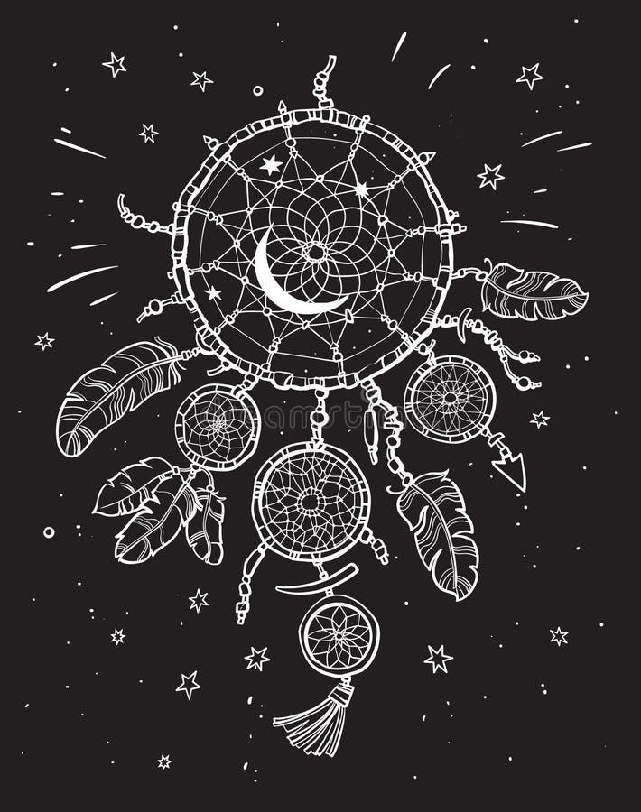 在黑夜空背景的白色梦想俘获器向量例证 插画包括有图画 当地 海报 印第安语 投反对票 装饰 在黑夜空背景的白色梦想俘获器向量例证 插画包括有图画 当地 海报 印第安语 投反对票 装饰