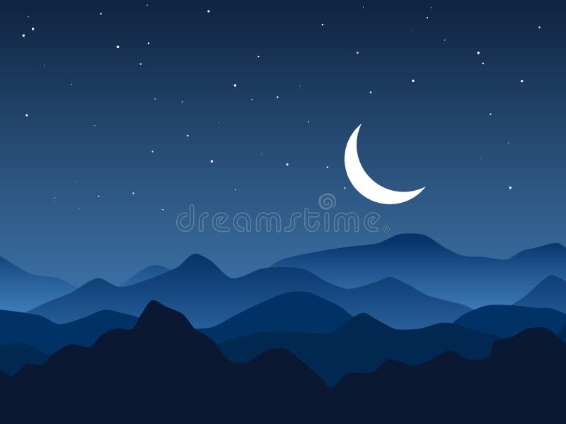 夜山和繁星之夜向量例证 插画包括有月亮 月光 岩石 背包 全景 室外 小山 晚上 天空 夜山和繁星之夜向量例证 插画包括有月亮 月光 岩石 背包 全景 室外 小山 晚上 天空