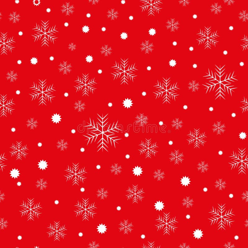 大和小雪花圣诞节背景 白色在红色向量例证 插画包括有冷静 盐鲱鱼 装饰 模式 竹子 五彩纸屑