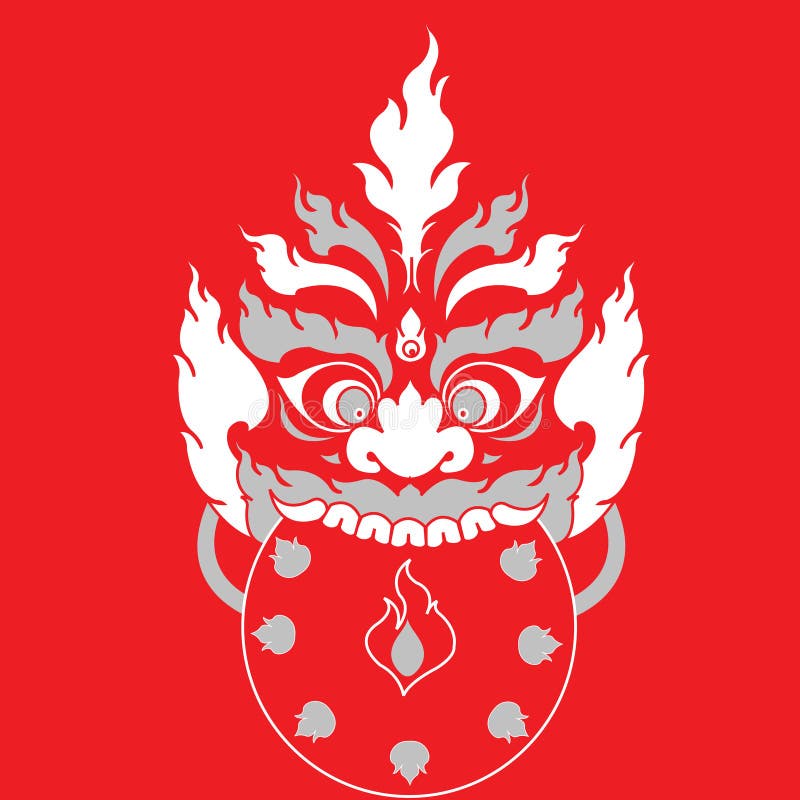 妖怪纹身花刺东部艺术设计向量例证 插画包括有灰色 聚会所 曲线 装饰 汉语 妖怪 崇拜