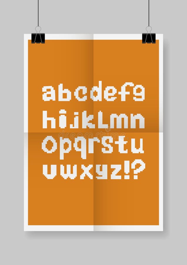 字母表英语冻结光照片使用的拍照技术是两次与钳位的一张被折叠的橙色海报向量例证 插画包括有 字母表英语冻结光照片使用的拍照技术是两次与钳位的一张被折叠的橙色海报向量例证 插画包括有
