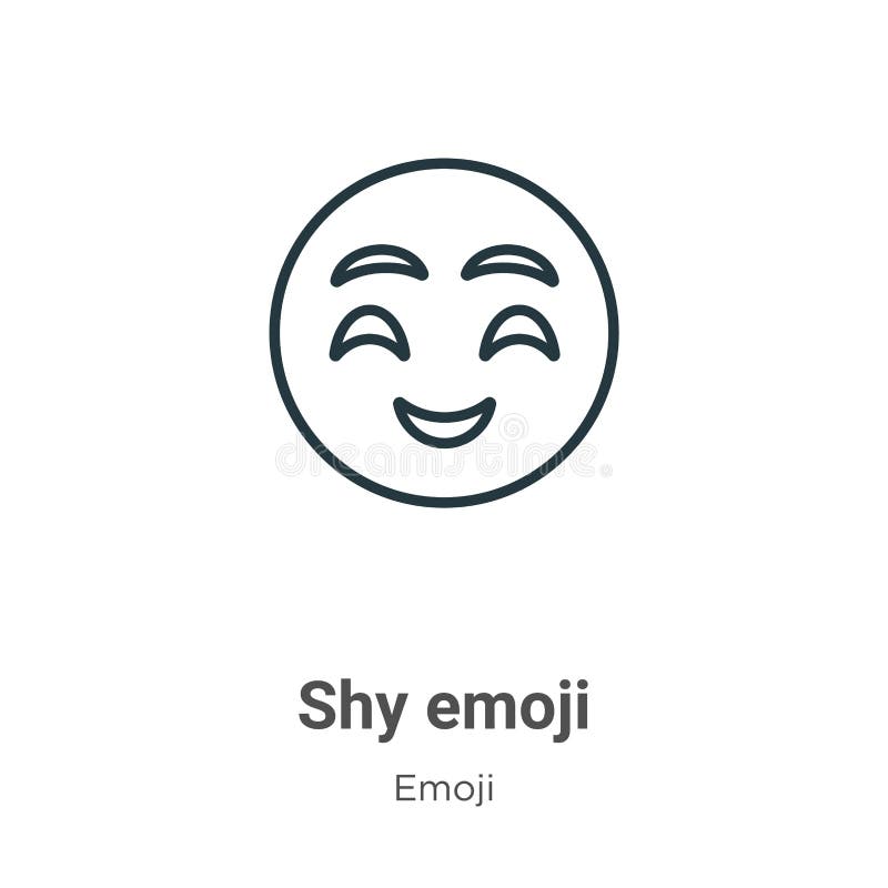 害羞表情符号轮廓矢量图图标细线黑色害羞emoji表情图标 平面矢量简单元素图解来自可编辑emoji概念向量例证 插画包括有表面 动画片 167217380