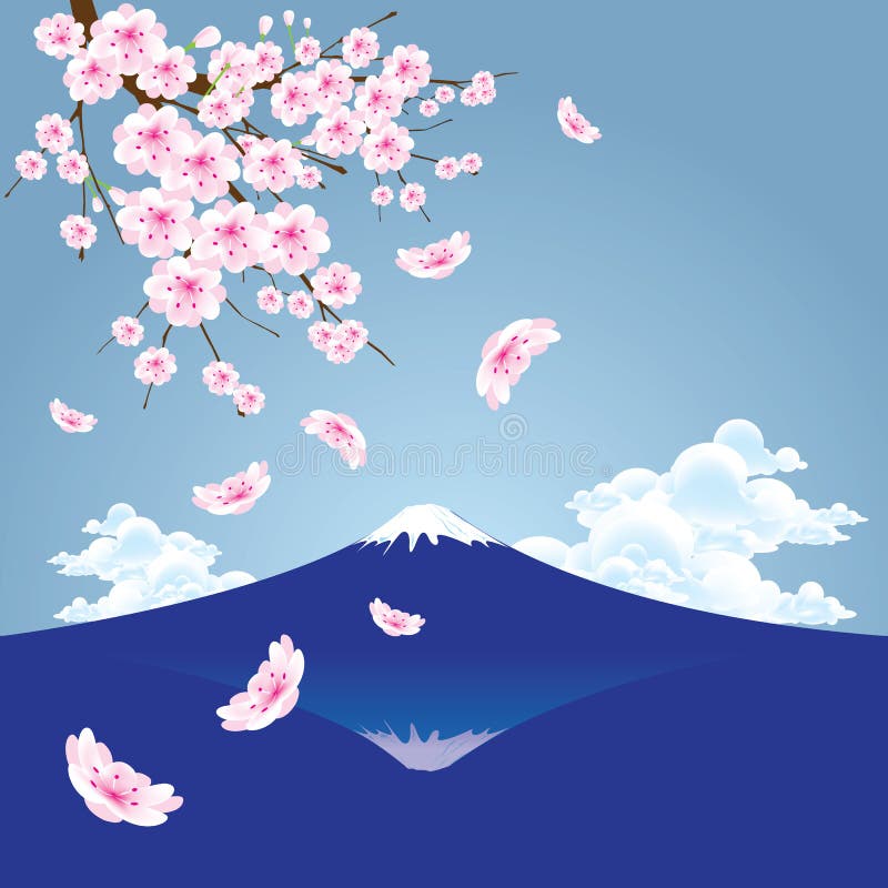 富士山向量例证 插画包括有春天 风景 庄严 蓝色 挂接 及早 东部 横向 粉红色 富士山向量例证 插画包括有春天 风景 庄严 蓝色 挂接 及早 东部 横向 粉红色