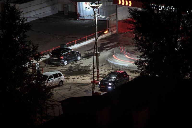 24小时夜间停车司机长时间洗车 修车图库摄影片 图片包括有外面 驱动器 时钟 停车 自动
