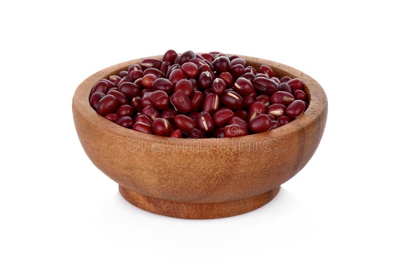 小豆 Azuki豆 在木碗的红豆在白色bac 库存图片 图片包括有聚会所 背包 弯脚的 红色