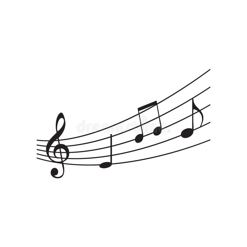 工作人员三音音符波白色背景中隔离的音乐概念向量音乐音符 音调 低音的图示向量例证 插画包括有查出 线路