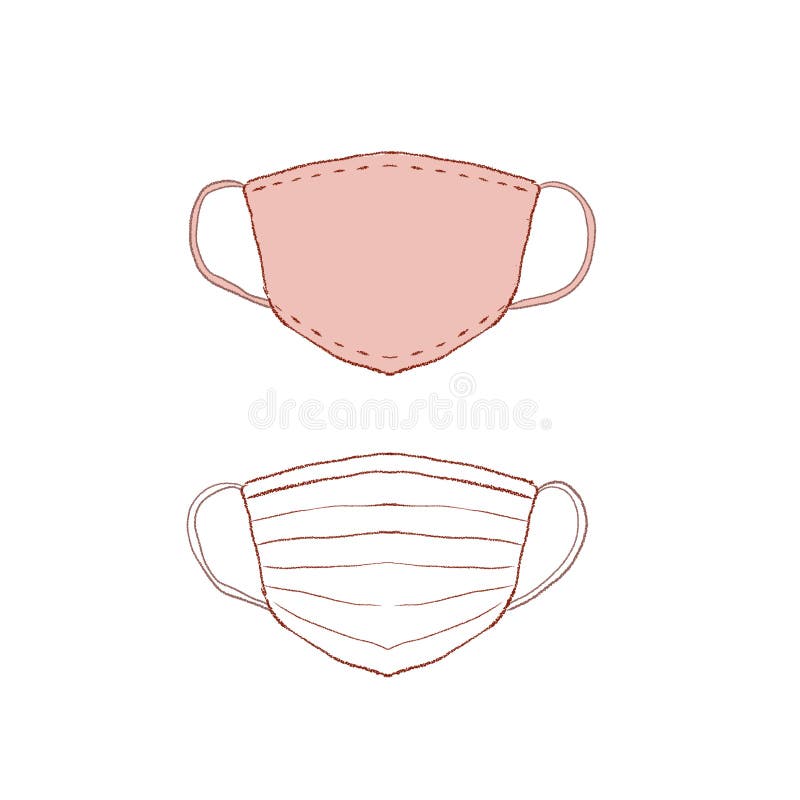 布マスクと不織布マスク かわいいとシンプルなアートスタイル Stock Vector Illustration Of Disease Measures
