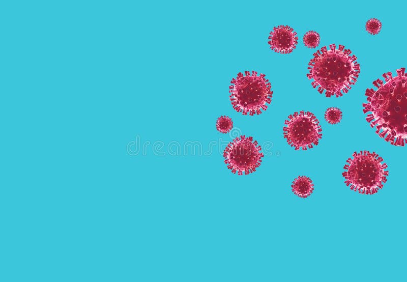 带有sars Cov 2病毒的青色背景导致covid 19 库存图片 图片包括有预防措施 预防