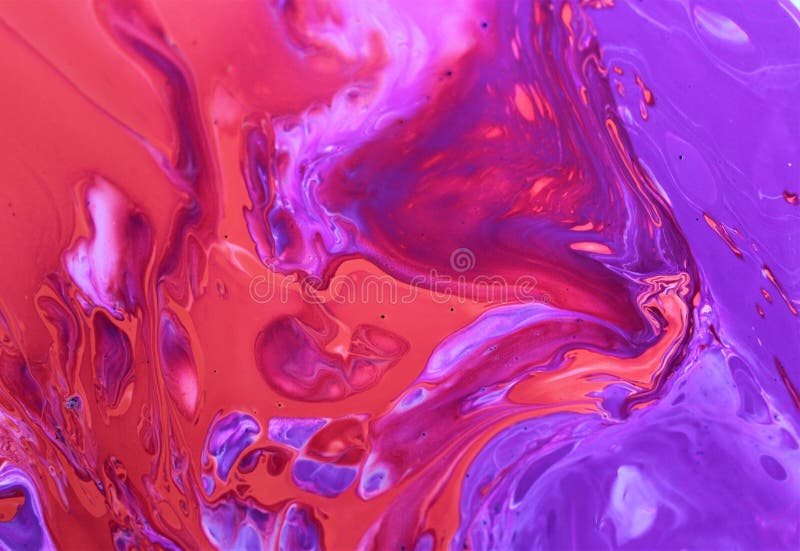 带虹彩涂料的抽象紫橙色背景库存例证 插画包括有艺术 液体 丁香 设计 照亮 溢出 紫色