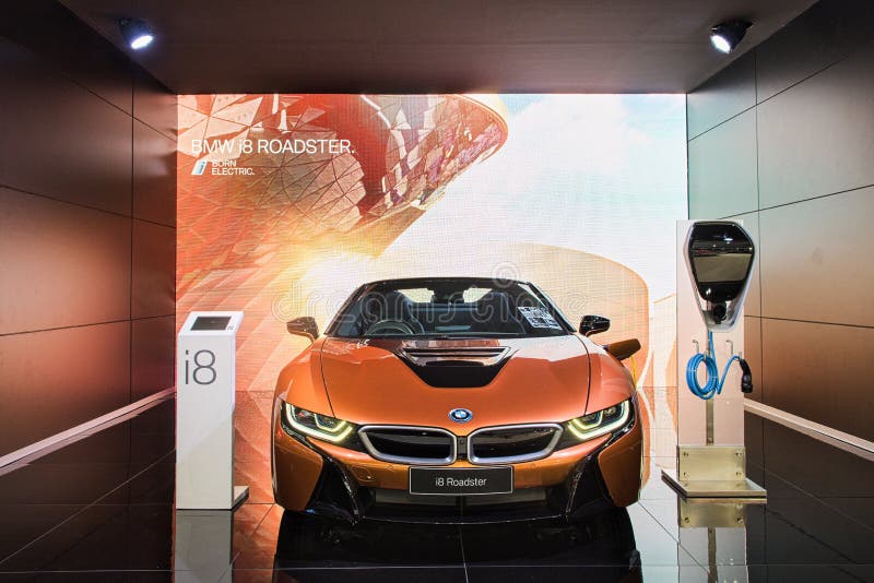 Bmw I8在giias的跑车汽车充电器18年编辑类照片 图片包括有豪华 印度尼西亚 现代