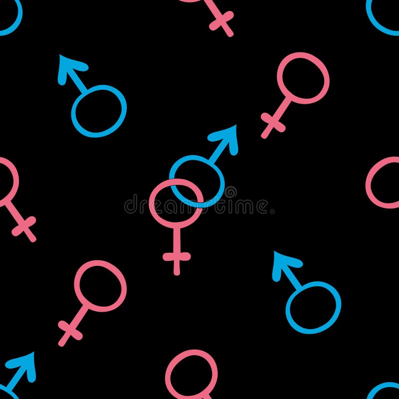 异性恋的无缝图案符号男女黑色背景矢量向量例证 插画包括有构成 人力 结婚 傻瓜 生活方式