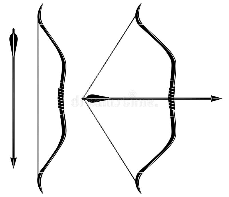 弓箭象传染媒介被舒展的弓向量例证 插画包括有被舒展的弓 弓箭象传染媒介