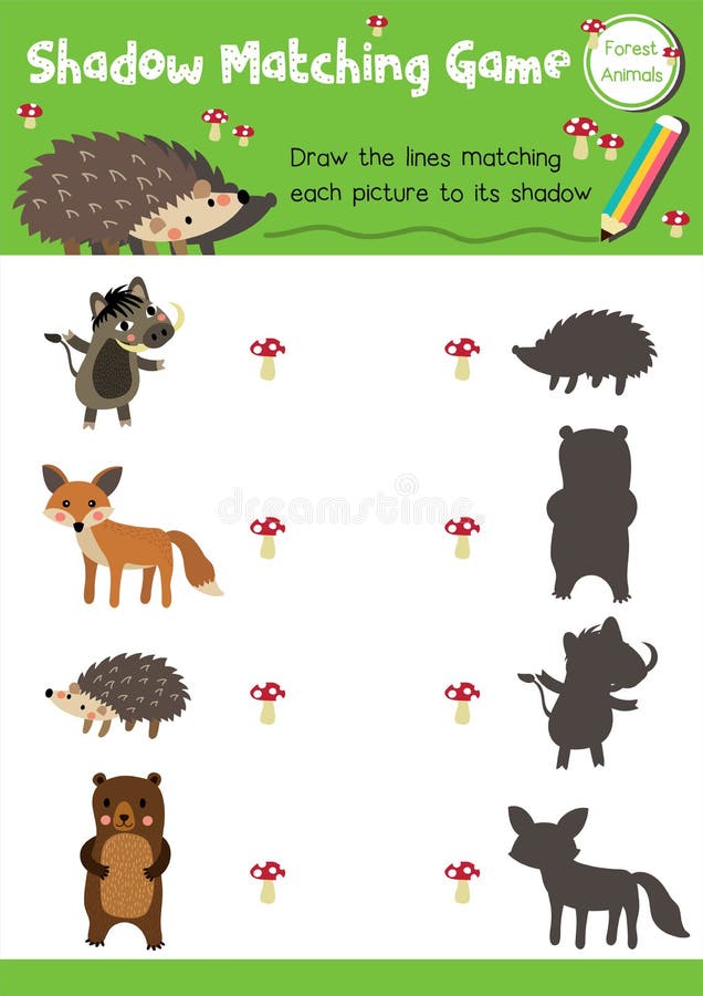 影子配对游戏农场动物向量例证 插画包括有影子 敌意 检查 逻辑 逗人喜爱 了解 比赛