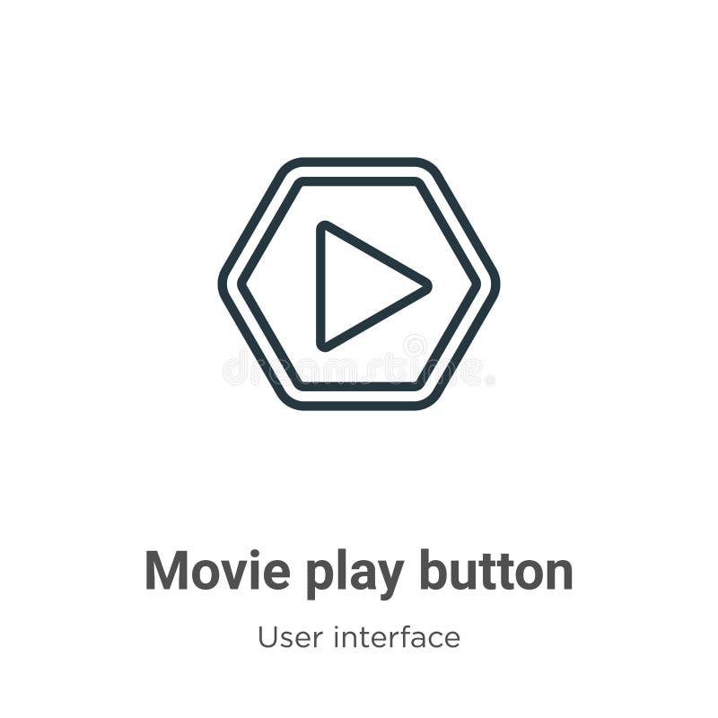影片播放按钮轮廓矢量图图标thin Line Black Movie Play Button Icon Flat Vector Simple Element Illustration From 向量例证 插画包括有线路 稀薄