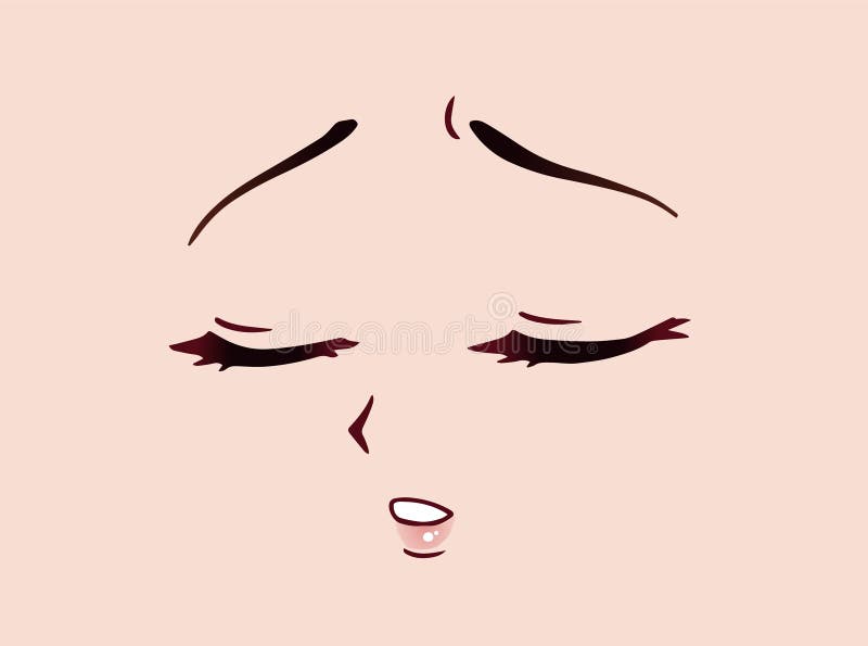 悲伤的动画脸漫画式的大蓝眼睛 小鼻子和龟嘴向量例证 插画包括有女性 可笑 眉头 日语 图画 悲伤的动画脸漫画式的大蓝眼睛 小鼻子和龟嘴向量例证 插画包括有女性 可笑 眉头 日语 图画