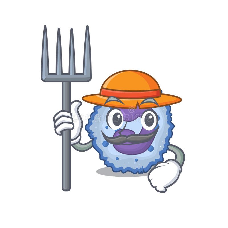戴着帽子和工具的farmer裸体细胞卡通画向量例证 插画包括有的闪烁 例证 意思号 花匠