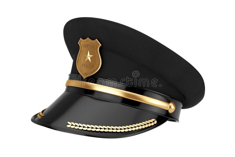 戴金徽的警官帽3d渲染库存例证 插画包括有投反对票 官员 工作 对象 强制 帽徽 卫兵