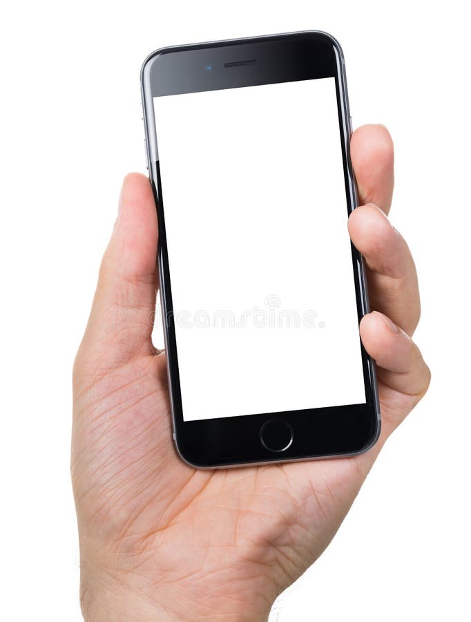 拿着与黑屏的手苹果计算机iphone6 编辑类图片 图片包括有藏品 显示 连接数 通信 流动性