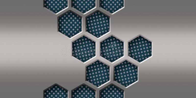 摘要背景 灰色金属几何六边形壁纸 蜂窝六边形3d渲染库存例证 插画包括有背包 深度 地板 电池