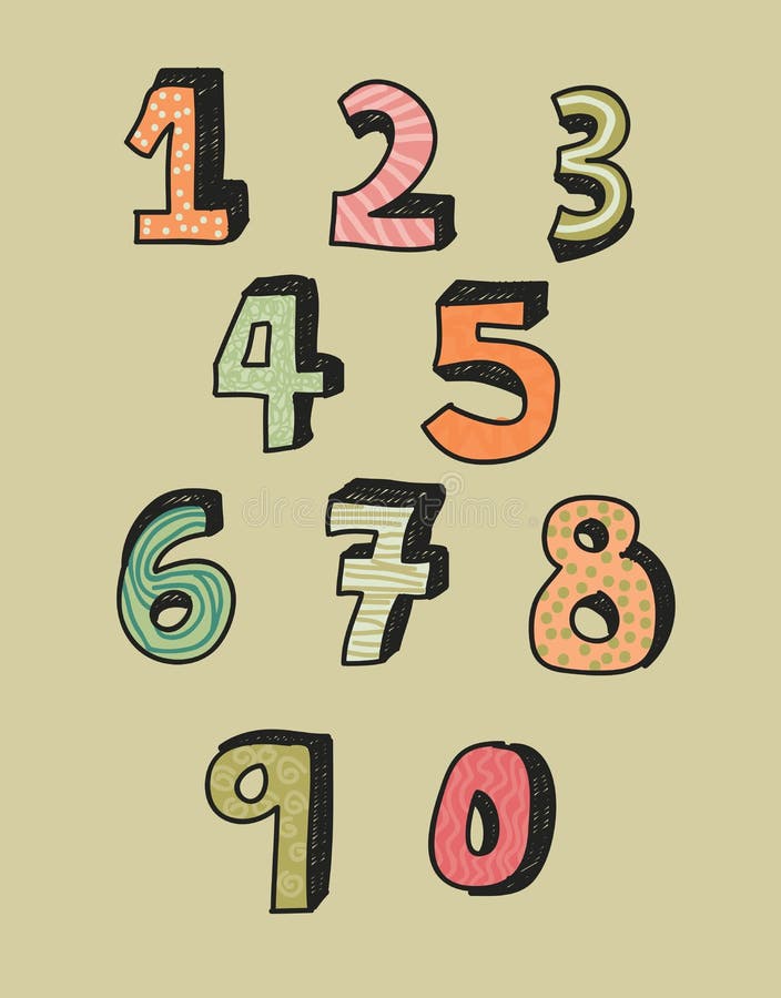 数字设计向量例证 插画包括有设计 数字 概念性 一个 连续 例证 符号 创造性 要素