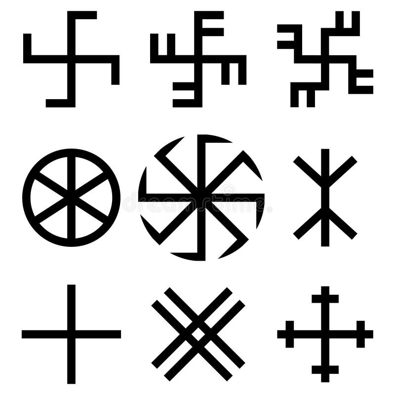 斯拉夫的护身符符号集太阳标志十字记号隆隆响的标志kolovrat和十字架也corel凹道例证向量向量例证 插画包括有 斯拉夫的护身符符号集太阳标志十字记号隆隆响的标志kolovrat和十字架也corel凹道例证向量向量例证 插画包括有