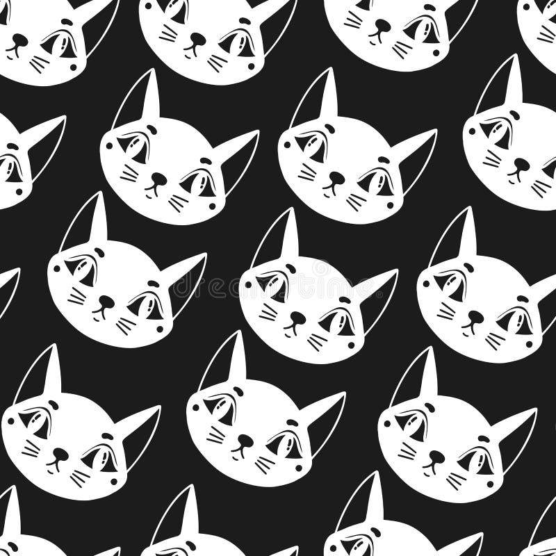 无缝图案猫快乐背景可爱的动物小猫 向量例证 插画包括有宠物 模式 敬慕 简单 无缝 敌意 无缝图案猫快乐背景可爱的动物小猫 向量例证 插画包括有宠物 模式 敬慕 简单 无缝 敌意
