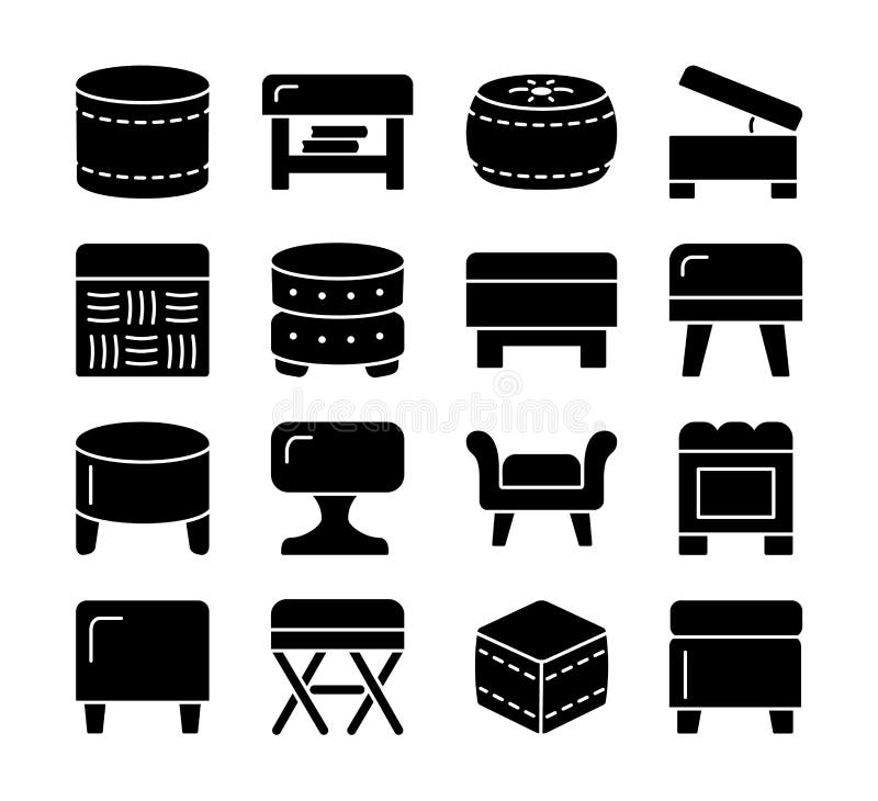 无背长椅 蒲团口音凳子和椅子不同的种类c 向量例证 插画包括有无背长椅 家具 缓冲 椅子