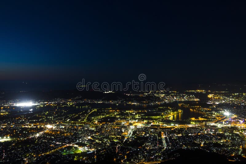 日本北九州市夜景库存照片 图片包括有日本北九州市夜景