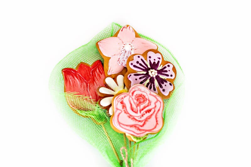 曲奇饼花 礼物在母亲节库存图片 图片包括有 曲奇饼花 礼物在母亲节库存图片 图片包括有