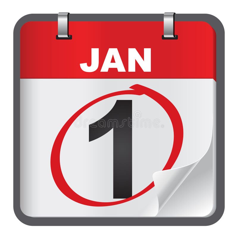 1月1日在白色背景的日历向量例证 插画包括有概念 节假日 愉快 符号 字体 产品 红色 1月1日在白色背景的日历向量例证 插画包括有概念 节假日 愉快 符号 字体 产品 红色