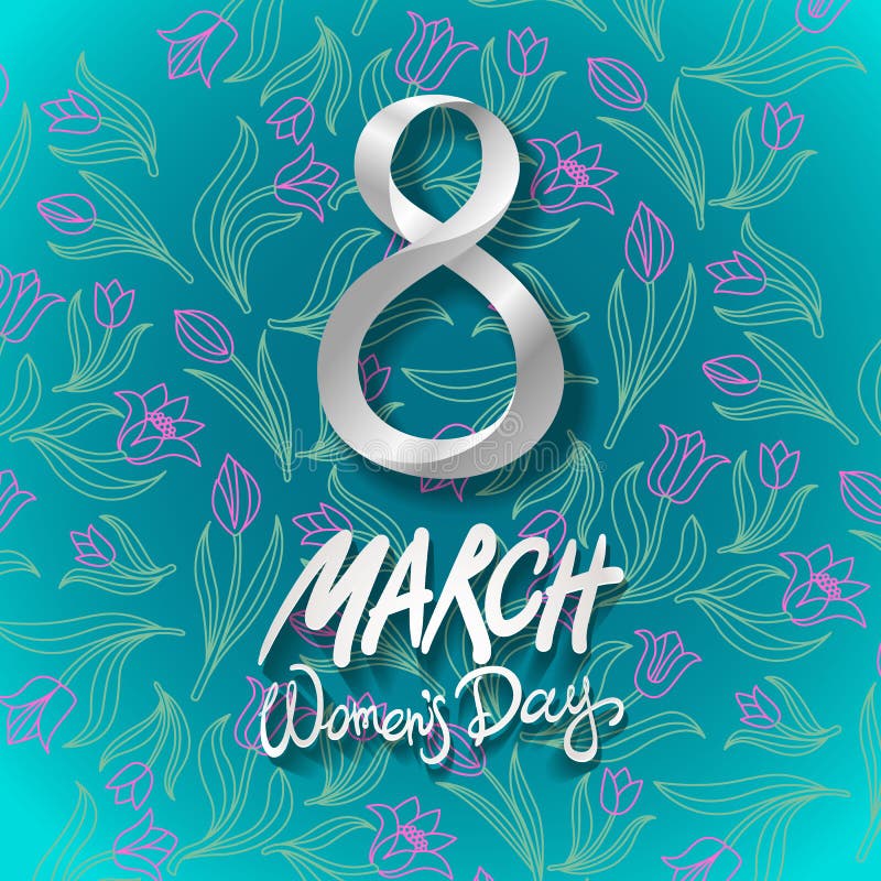 3月8日贺卡国际妇女天向量背景看板卡祝贺邀请花郁金香向量例证 插画包括有origami Beauvoir