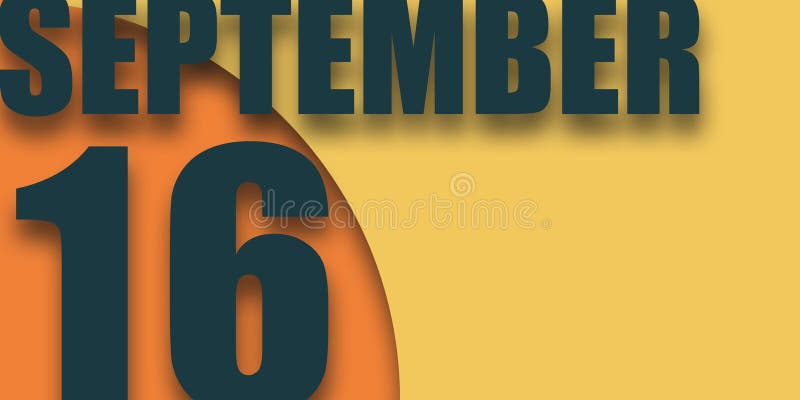 9月16日 月16日橙色和蓝色背景秋月日的日期题词插图库存例证 插画包括有设计 圈子
