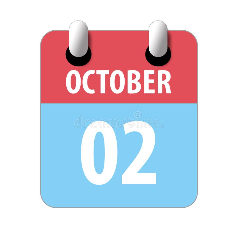 10月2日月的第2天 白色背景上的简单日历图标规划时间管理web日历图标集库存例证 插画包括有活动 年度