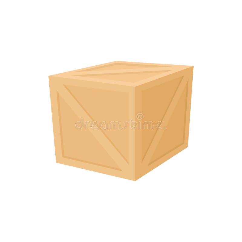 木箱象 动画片样式向量例证 插画包括有运费 保护 棚车 传送 脆弱 板条 正方形 程序包