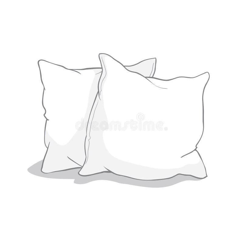 枕头、艺术、枕头隔离、白枕头、床枕的草图矢量图向量例证. 插画包括有方便, 坐垫, 轻松, 查出- 160133994
