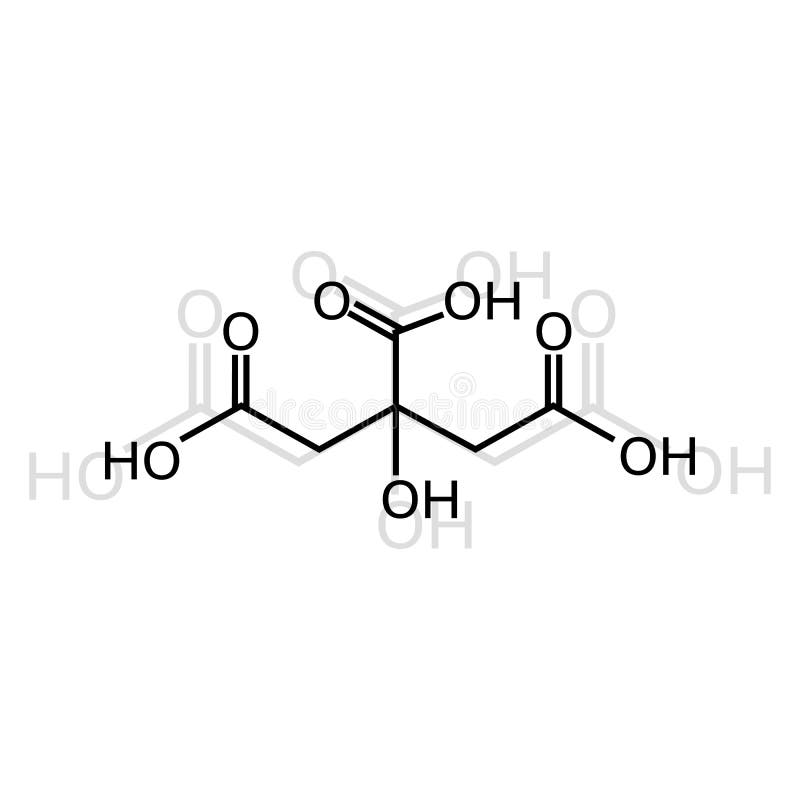 柠檬酸化学式向量例证 插画包括有