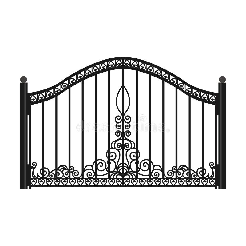 栅栏门矢量图标白色背景栅栏上隔离的动画矢量图标向量例证. 插画包括有 