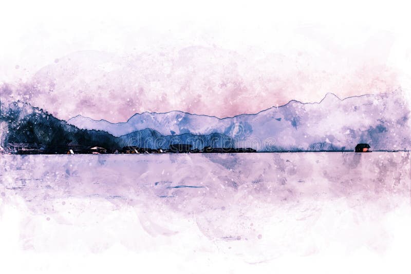 水彩插画背景中的彩山山河库存图片 图片包括有例证 查出 生态 无缝 要素 国界的 图象 水彩插画背景中的彩山山河库存图片 图片包括有例证 查出 生态 无缝 要素 国界的 图象