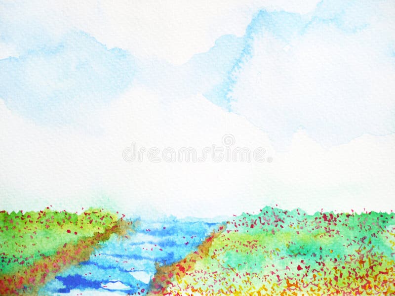 河和草甸花田使水彩绘画环境美化库存例证 插画包括有风景 放松 照片 安静 自然 最小 河和草甸花田使水彩绘画环境美化库存例证 插画包括有风景 放松 照片 安静 自然 最小