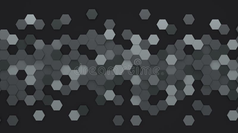 深色六边形壁纸或背景库存例证 插画包括有六角形 图象 未来派 几何 现代 黑暗 模式