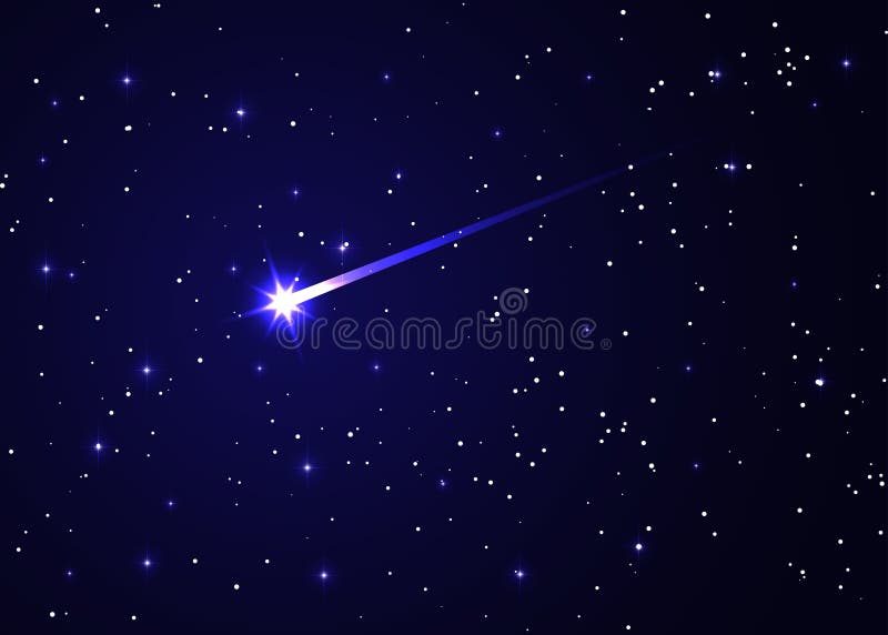 深蓝星夜空中的射击星背景 天空矢量图中最亮的星向量例证 插画包括有抽象 占星术 节假日 背包