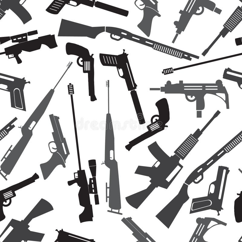 火器武器和枪无缝的样式向量例证. 插画包括有图标, 步枪, 例证, 射击, 背包, 左轮手枪, 无缝- 44094673