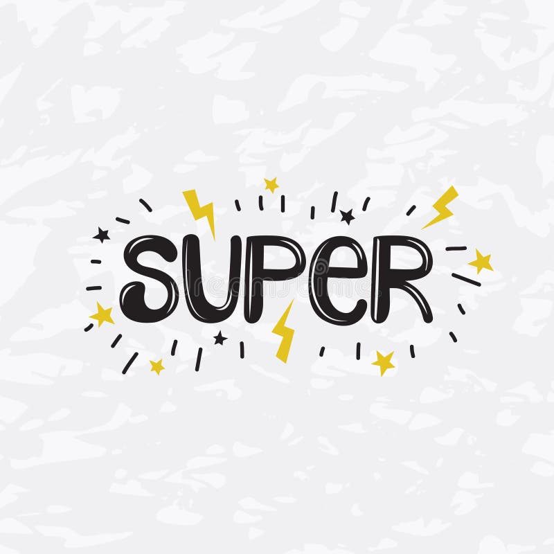 灰色纹理背景上带点 闪电和星的word Super 装饰性手绘矢量文字中的标语库存例证 插画包括有图标 钞票 灰色纹理背景上带点 闪电和星的word Super 装饰性手绘矢量文字中的标语库存例证 插画包括有图标 钞票
