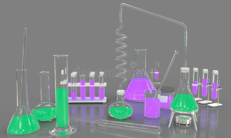 灰色背景大学概念3d实验室试管及其他蓝色和橙色液体化学玻璃器皿库存例证 插画包括有健康 无政府主义 灰色背景大学概念3d实验室试管及其他蓝色和橙色液体化学玻璃器皿库存例证 插画包括有健康 无政府主义