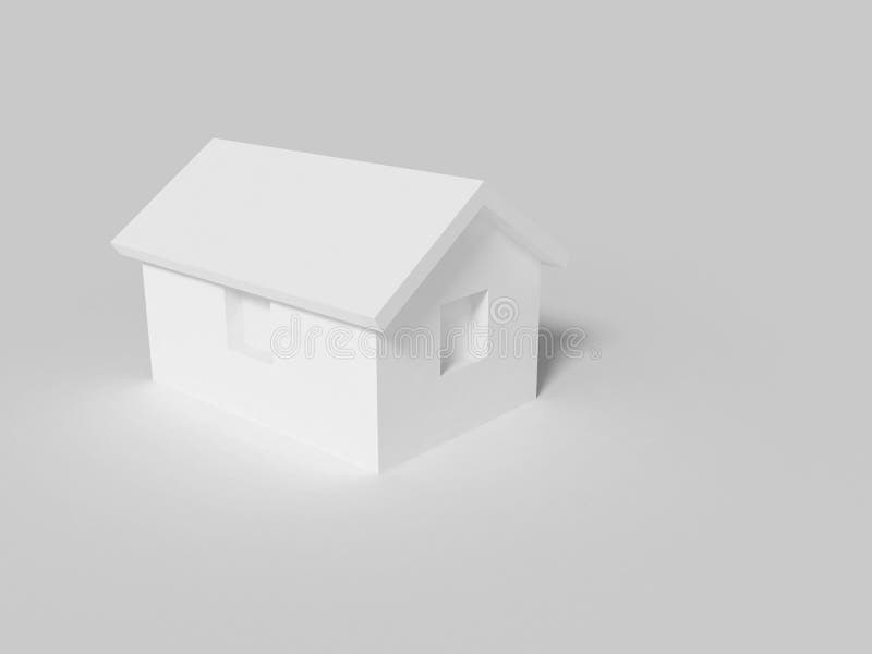 灰色背景3d上的简单小白屋模型库存例证 插画包括有建筑 住房 风格化 例证 纸板 容器 灰色背景3d上的简单小白屋模型库存例证 插画包括有建筑 住房 风格化 例证 纸板 容器