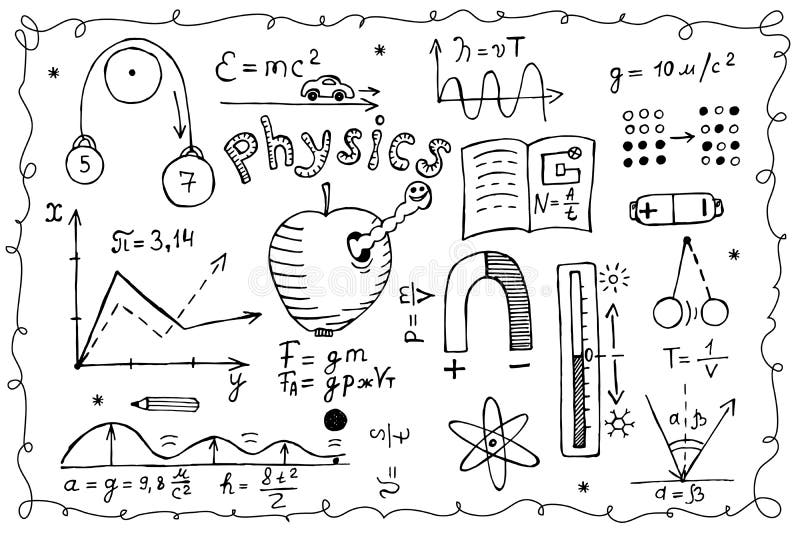 物理学 数字 公式 磁铁 速度 重力的符号和符号手绘涂鸦黑线向量例证 插画包括有编号 信函 物理学 数字 公式 磁铁 速度 重力的符号和符号手绘涂鸦黑线向量例证 插画包括有编号 信函