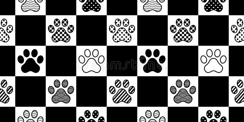 狗爪无缝图案足迹载体检查polka点心条法式斗犬卡通围巾分离重复壁纸t 库存例证 插画包括有模式 脚步