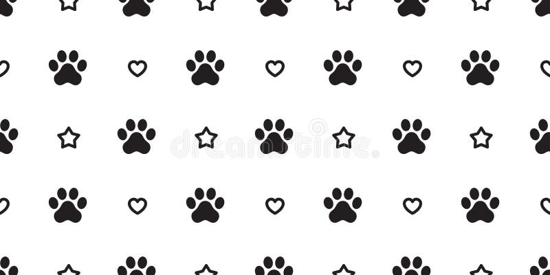 狗爪无缝图案足迹载体法国斗犬心星图标情人节卡通围巾分离重复壁纸板库存例证 插画包括有